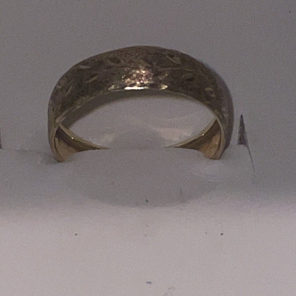 14K Band Diamond Cut Textured Ring Design Made in Italy 🇮🇹